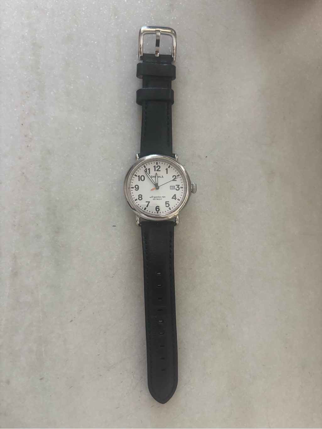 Vintage Shinola Runwell 36mm White Dial Quartz Watch WNew Battery